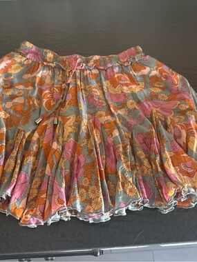 Vici Flower Mini Skort in Pink & Orange